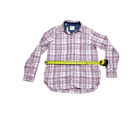 JACHS Girlfriend Tops - Jachs Girlfriend Womens Purple White Plaid Long Sleeve Snap Button Shirt Small